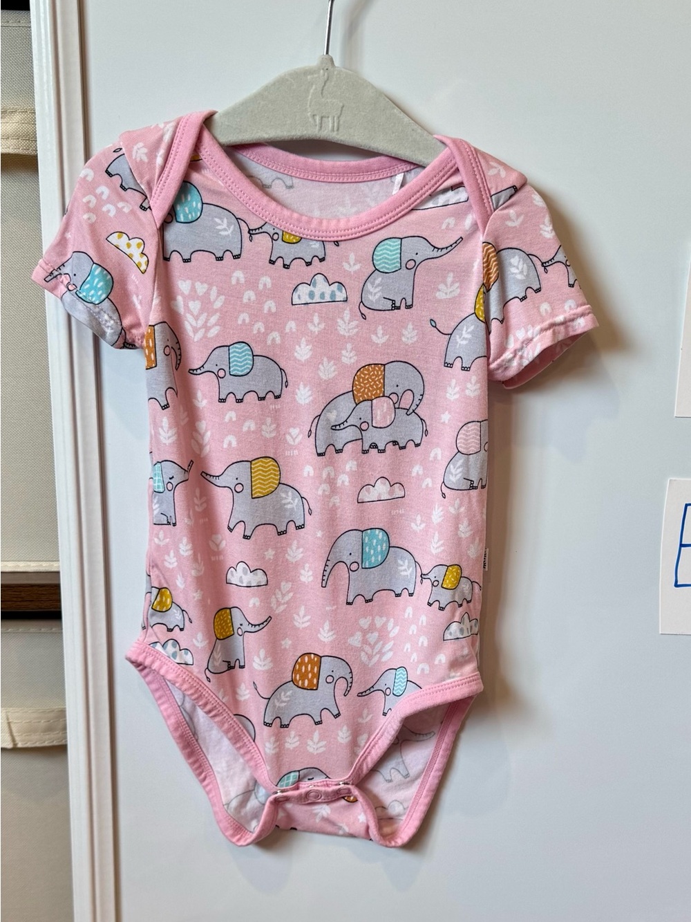 Little Sleepies Pink Elephant Bodysuit 6-12m